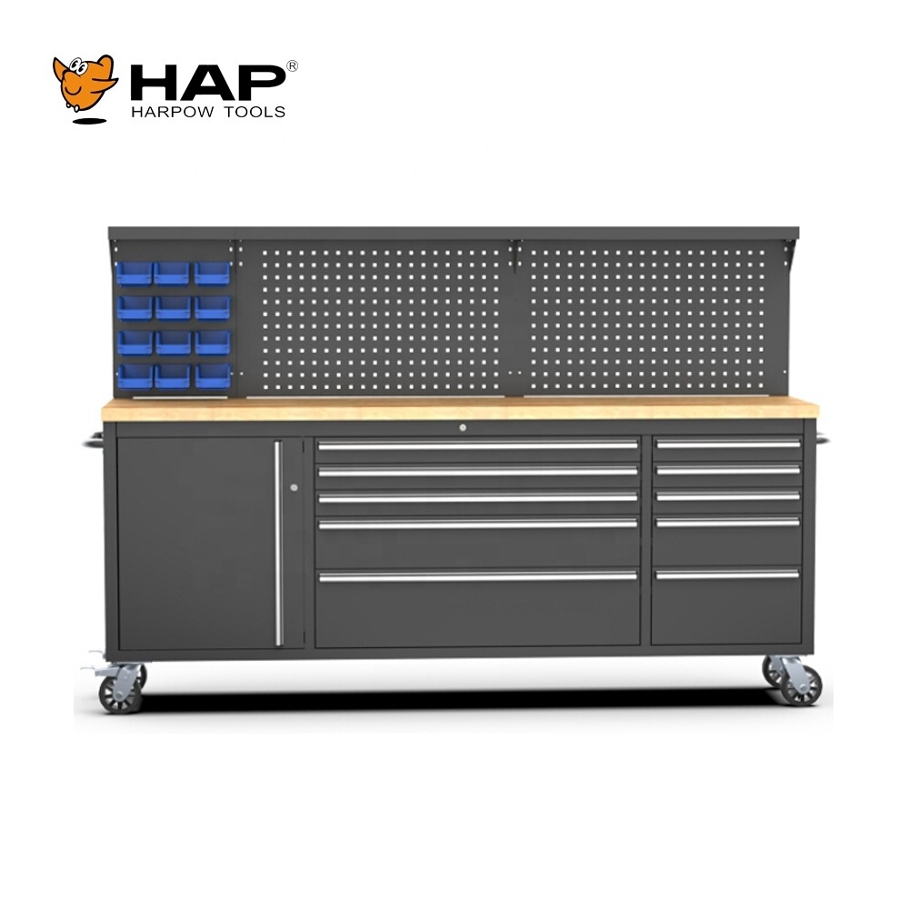 Heavy Duty Metal Garage Workshop Steel Workbench on Wheels