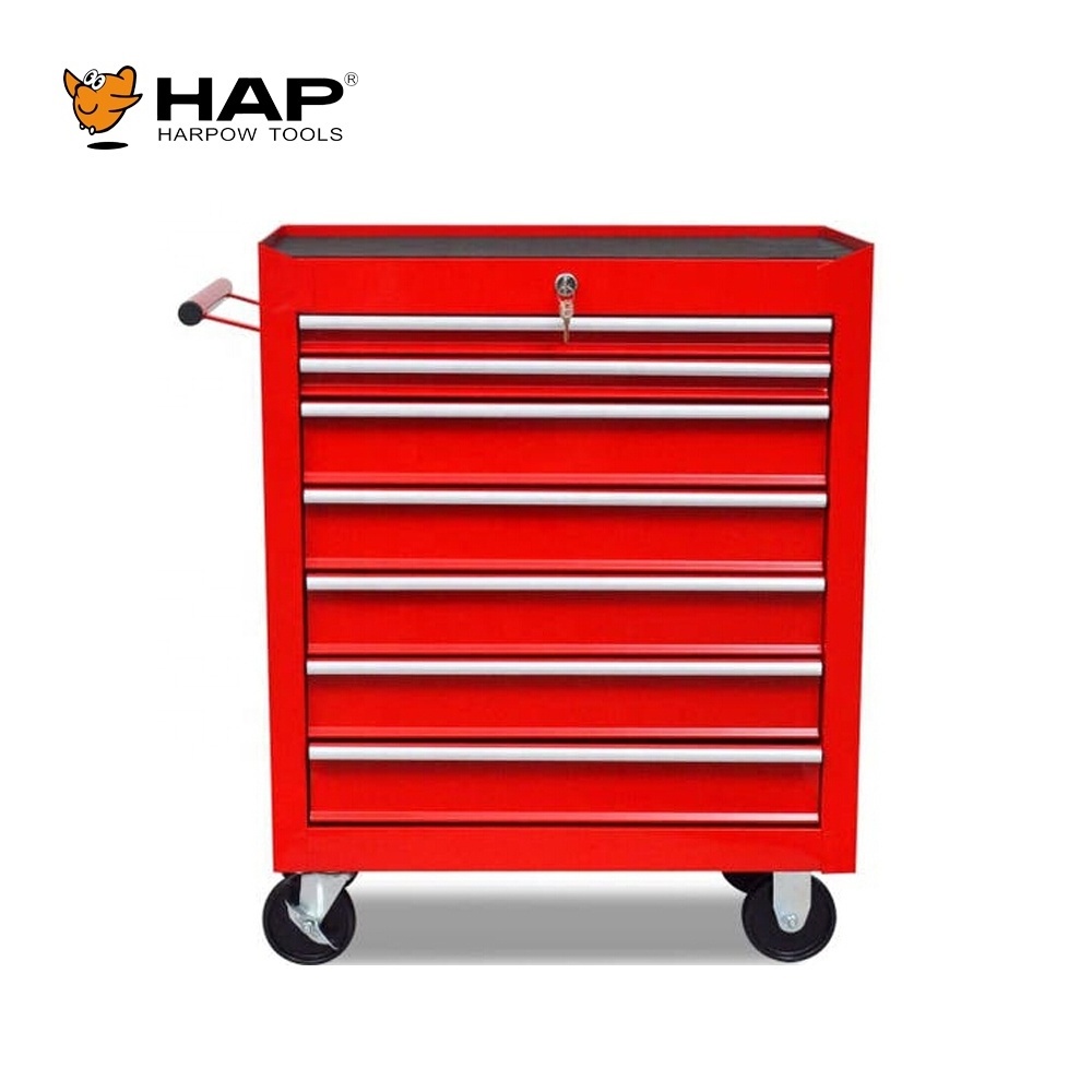 Red and Black 7 Drawer Tool Cabinet Workshop Use Removable Tool Lockers