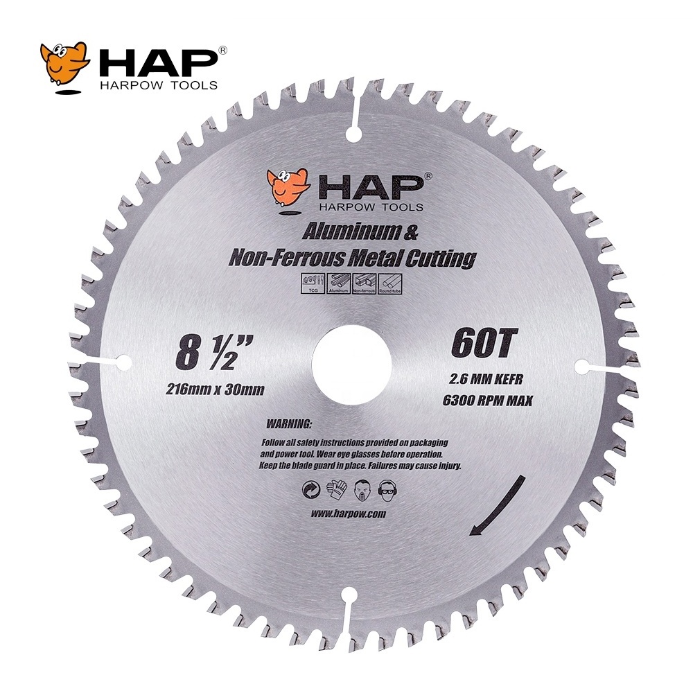 Top Grade 216MM 60Teeth Customizable TCT Circular Carbide Aluminum Saw Blade Cutting Disc For Aluminum Cutting