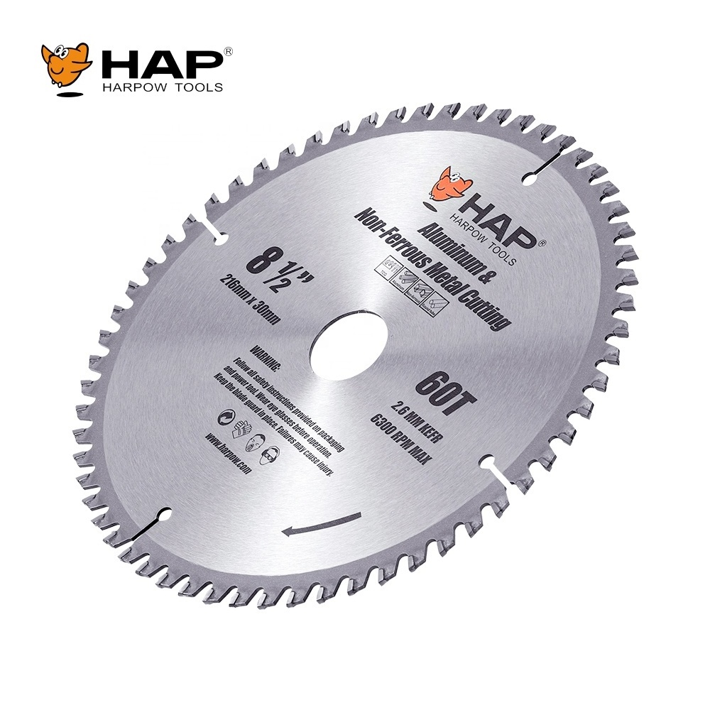 Top Grade 216MM 60Teeth Customizable TCT Circular Carbide Aluminum Saw Blade Cutting Disc For Aluminum Cutting