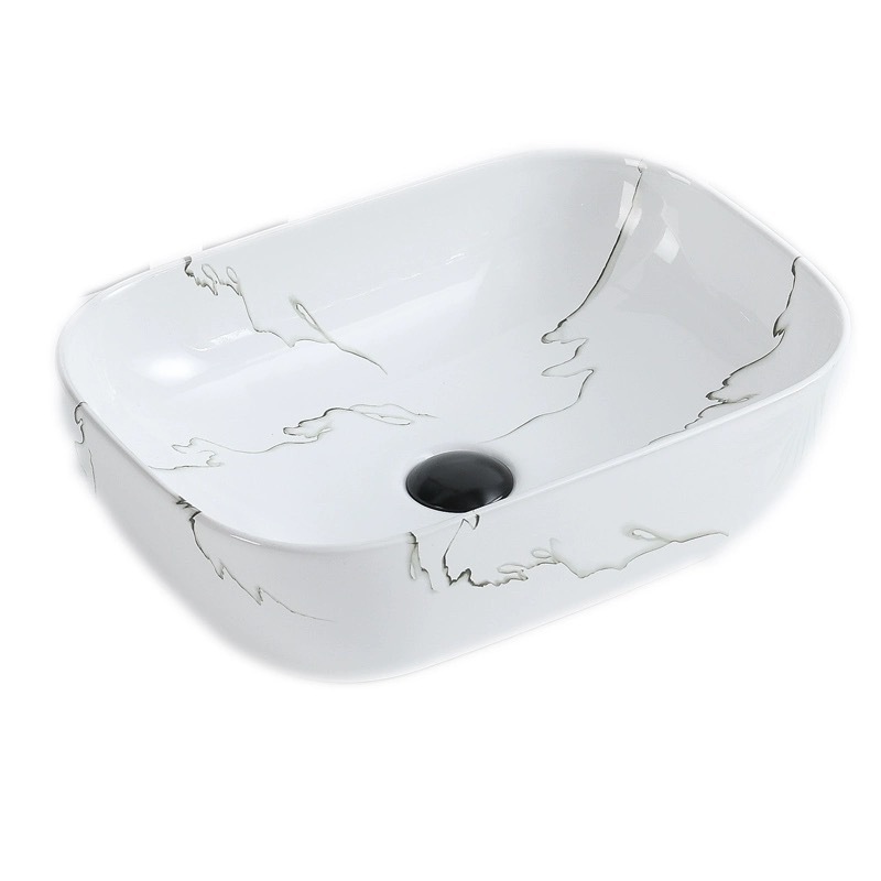 marble sink Ceramic Basin above Counter Art Basin Porcelain Washing Bowl for Bathroom Counter Top Sink