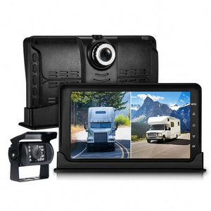 7" Monitor Dual Dash Cam DVR Recorder Front Rear View Camera System for Truck Trailer RV School bus