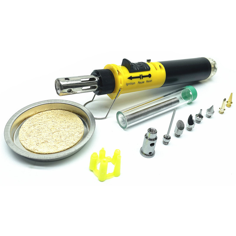 Good Quality 105K 12 In 1 Butane Gas Soldering Iron Set Soldering Kit Torch Pen Type Gas Gas Filled Auto Ignition Torch Gun