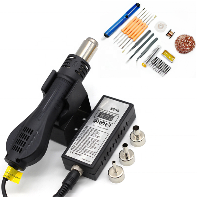 Hot Air Gun 8858 Micro Rework Soldering Station Led Digital Hair Dryer For Soldering 700w Heat Gun Welding Repair Tools