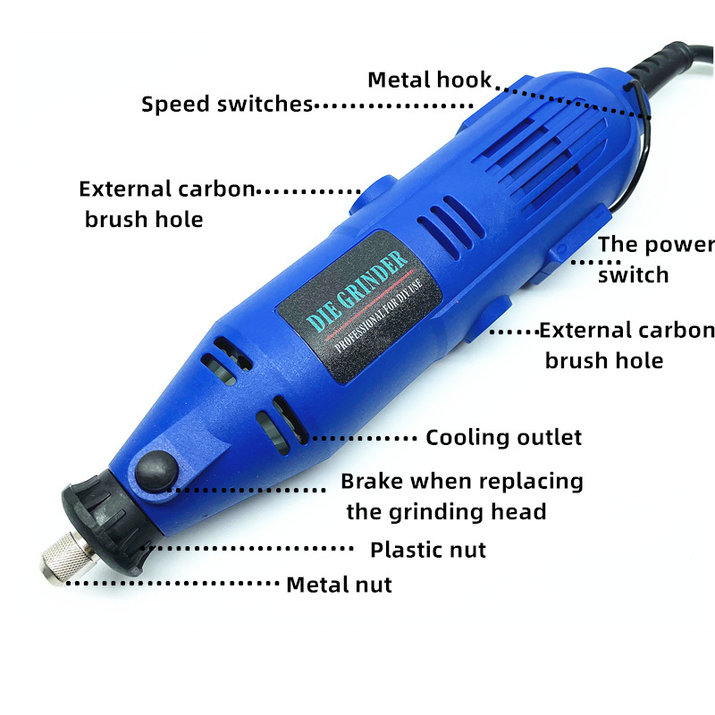 130W Speed Regulating Rotary Grinder Handheld Electric Drill Jewelry Polishing and Grinding DIY 211PC Mini Electric Grinder