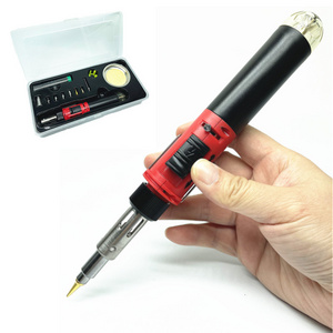 Good Quality 105K 12 In 1 Butane Gas Soldering Iron Set Soldering Kit Torch Pen Type Gas Gas Filled Auto Ignition Torch Gun