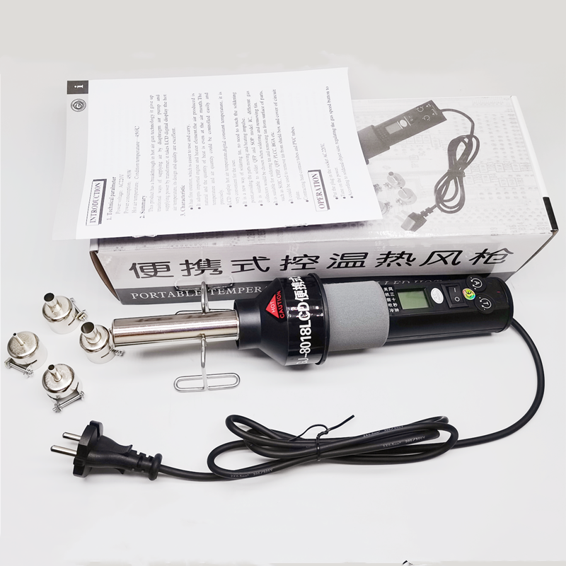 Wholesale digital display portable  GJ8018 temperature adjustable blow welding tool 110V 220V nozzles Hot air blower