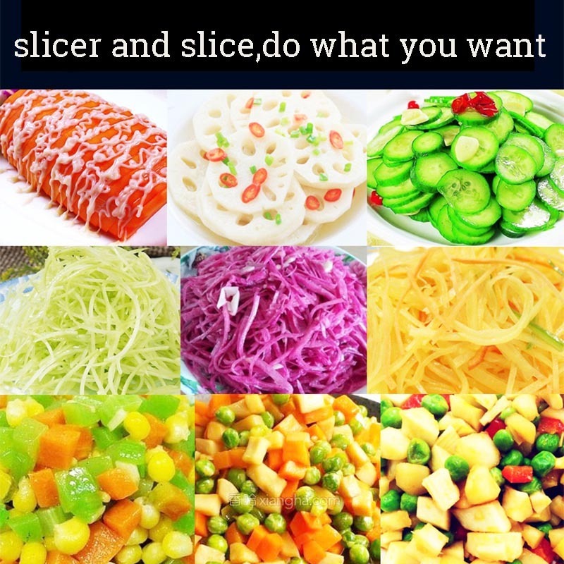 HR-QC205 vegetable cutter stainless steel french fry shredder vegetable cutter slicer chopper dicer 2blades