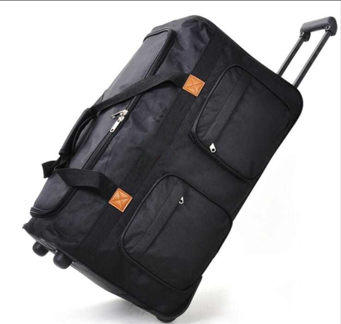 Rolling Duffle Suit Bag with Wheels and Shoes Compartment For Weekend Travel Grey Color For Men Women