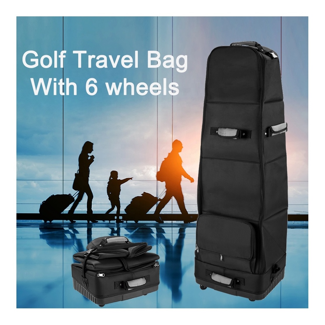 Various Customized Colors Waterproof Easy Carry Golf Travel Bags With Wheels Golf Bag Travel Cover For Golf Club Bag