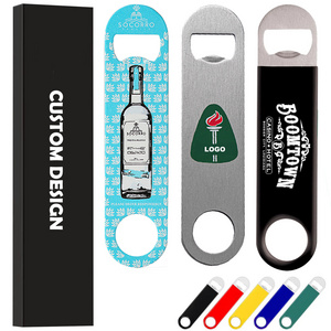 No Minimum Flat Stainless Steel Custom Blank Beer Bottle Opener Sublimation Bar Blade Beer Opener Metal