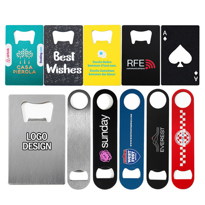 Promotion Gift Engraving Blank Card Bottle Opener Stainless Steel Metal Beer Can Poker Credit Card Bottle Opener