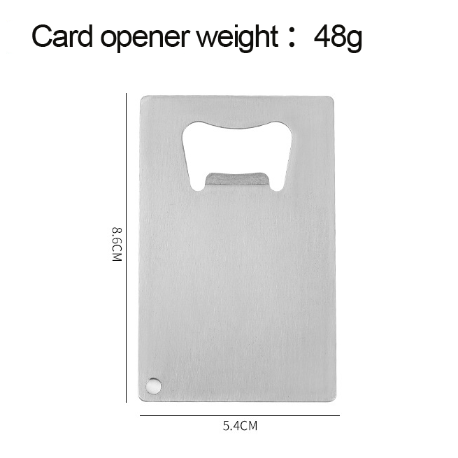 Promotion Gift Engraving Blank Card Bottle Opener Stainless Steel Metal Beer Can Poker Credit Card Bottle Opener