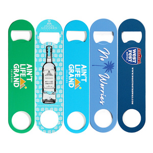 Customized Engraved Laser Print Metallic Sublimation Blank Branded Bottle Opener Bar Blades Stainless Steel Beer Can Opener