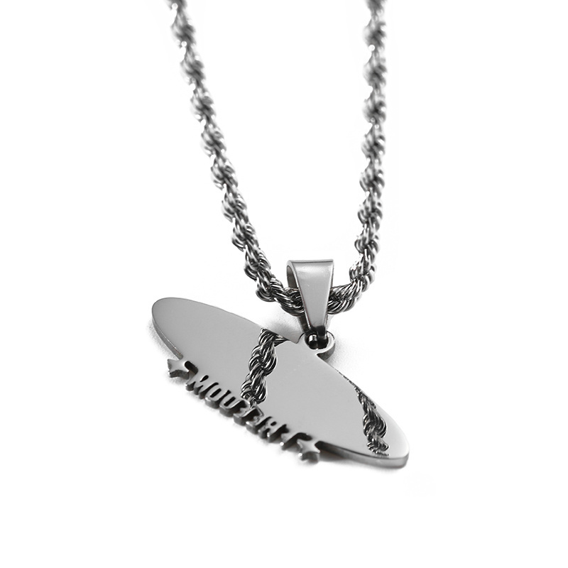 Premium custom silver metal logo Stainless Steel Corrosion memorial pendant necklaces and gift boxes