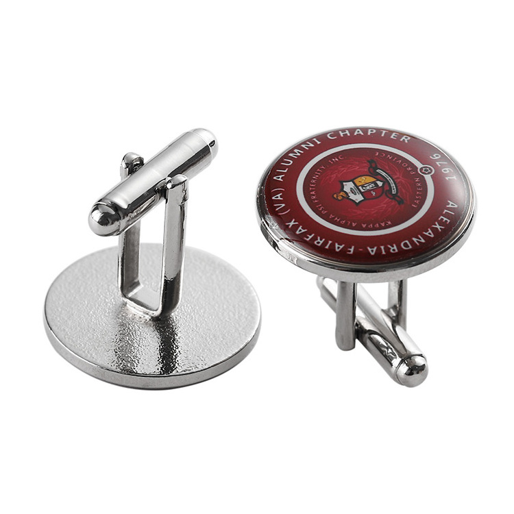 Factory wholesale custom logo brass material to make mould-free round cufflinks for men's suit shirts metal cufflinks