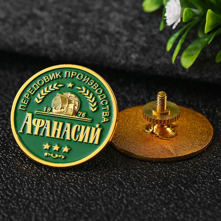 new design high quality gold color customized enamel metal souvenir  alloy metal detective metal badge