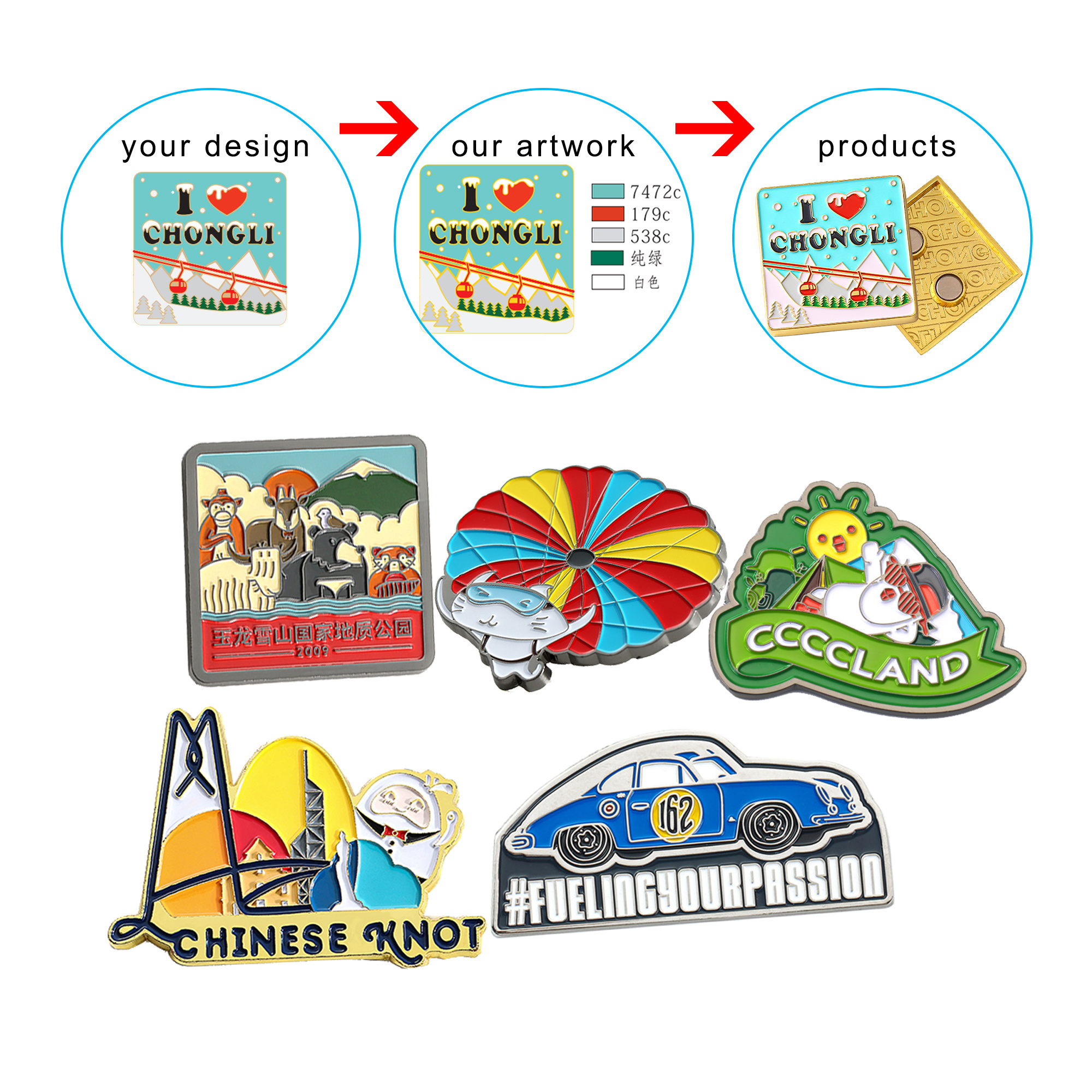 Manufacturer Metal Zinc Alloy Die Cut 3D City Tourism Souvenir Custom Logo Fridge Magnets Countries Refrigerator Magnet