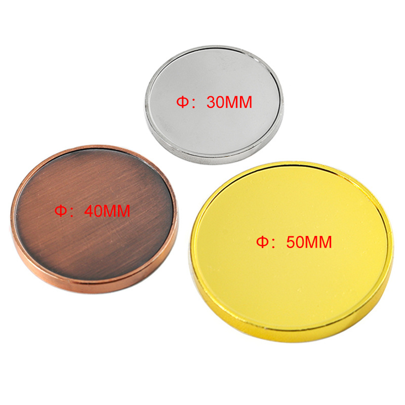 Wholesales 30/40/50mm Zinc Alloy Stainless Steel Brass Metal  Coin Blank Challenge Coin Blanks For Laser Engraving