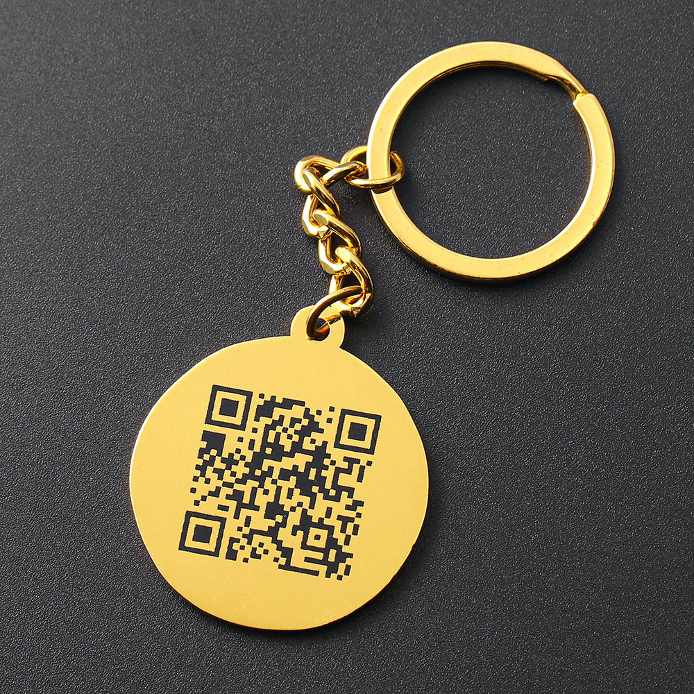 Hesank Crafts cheap price custom Soft enamel logo QR code keychain