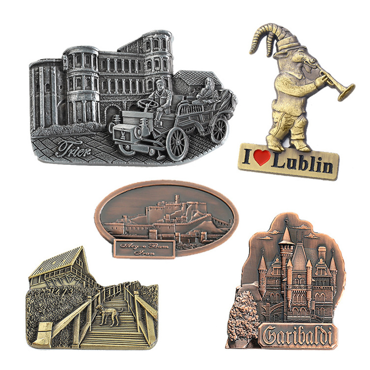 Manufacturer Metal Zinc Alloy Die Cut 3D City Tourism Souvenir Custom Logo Fridge Magnets Countries Refrigerator Magnet