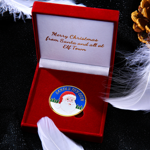 hot Holiday gifts high quality gold metal soft enamel Christmas Santa Claus souvenir soft enamel coins