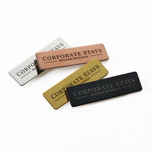 Personalised Custom Company Logo Colored Aluminum Engraved Blank Magnet Staff Name Tag Name Badge With Pin