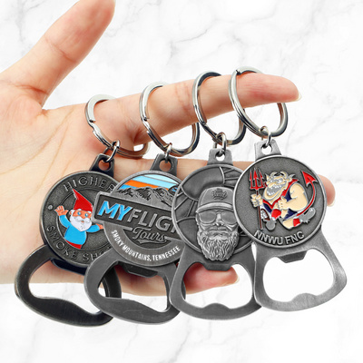 Factory Zinc Alloy Key Rings Keyholder Custom Logo Metal Beer Bottle Opener Key Chain 3D Enamel Metal Bottle Opener Keychain