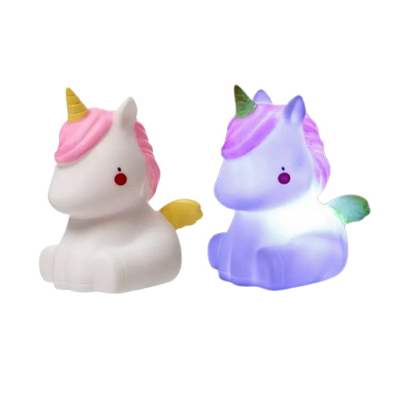 Hot Sale Sleeping Cute Mini Unicorn Moon Star Table Lamp Fruit Desk Lamp Cartoon Animal Vinyl Led Night Light Toys for Kids