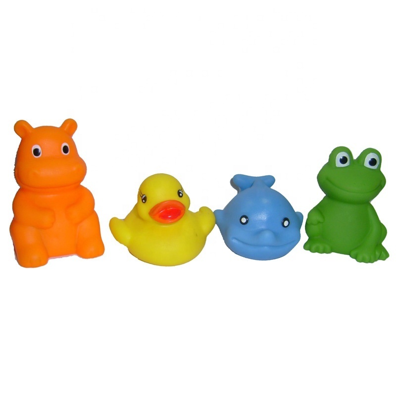 Vinyl toy factory Plastic Cute Bathroom Playing Animal Floating Rubber Ducks Frog Bath Toy For Baby