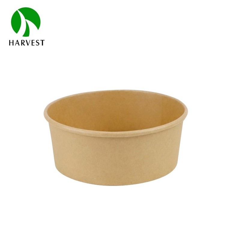 Eco Friendly Kraft salad bowls disposable brown take out food grade paper ramen bowl