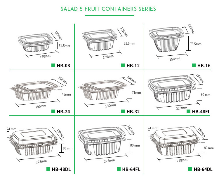 Disposable Packaging Fruit Strawberry Tomato Punnet Plastic Salad Container Box