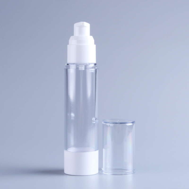 Wholesale Custom Matte small luxury Plastic 15ml 30ml 50ml empty Airless Vacuum hear oil  skincare Lotion Bottles With Pump