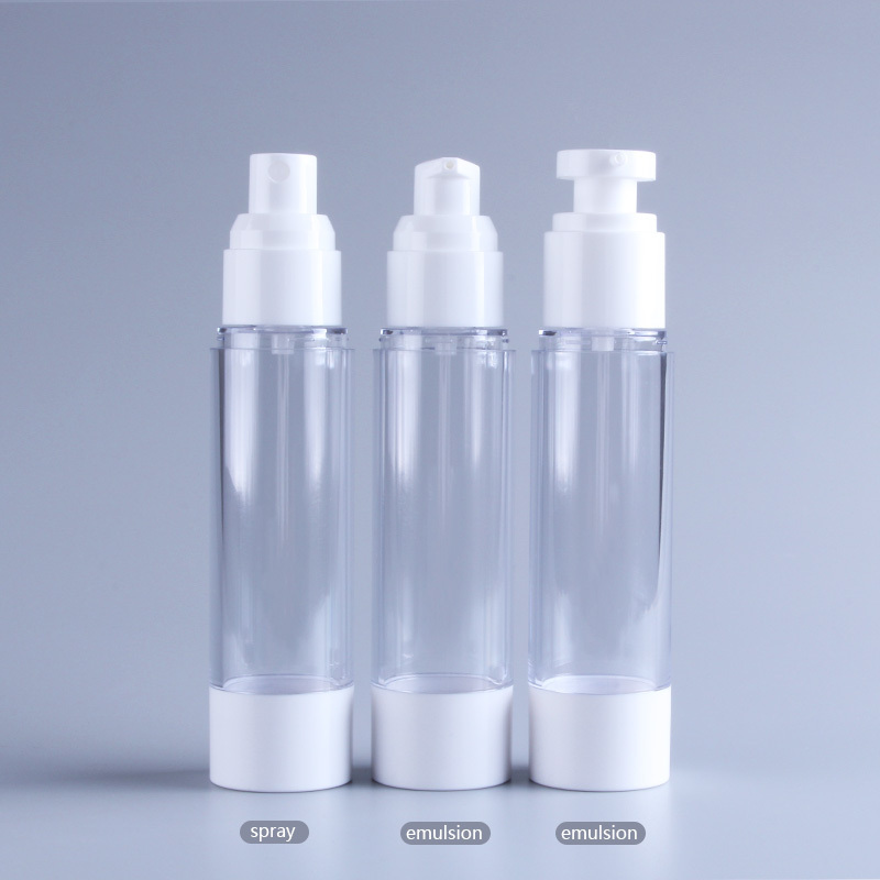 Wholesale Custom Matte small luxury Plastic 15ml 30ml 50ml empty Airless Vacuum hear oil  skincare Lotion Bottles With Pump