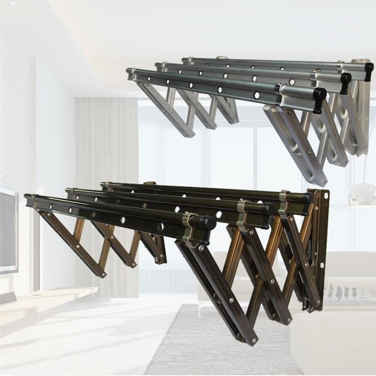 Outdoor folding clothes push-pull hanger telescopic clothes drying rod retractable stretching rack aluminum alloy