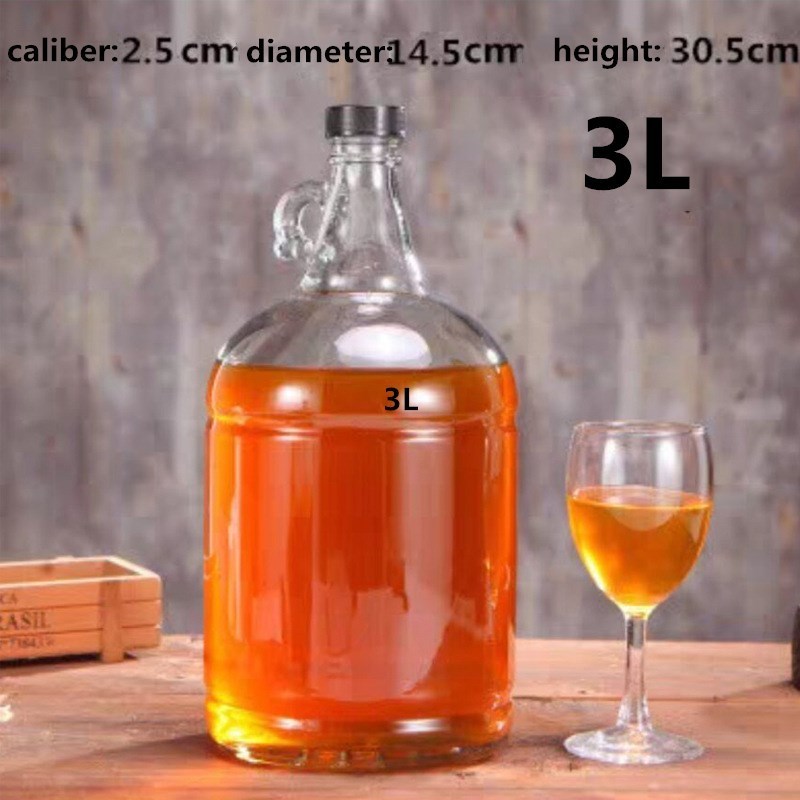 Empty California Style Beer Growler Glass Wine Bottle with Swing Top and Handle 0.5L,1L,2L,3L,4L,5L