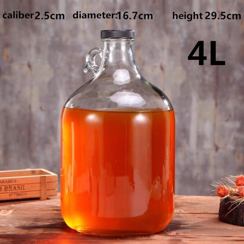 Empty California Style Beer Growler Glass Wine Bottle with Swing Top and Handle 0.5L,1L,2L,3L,4L,5L