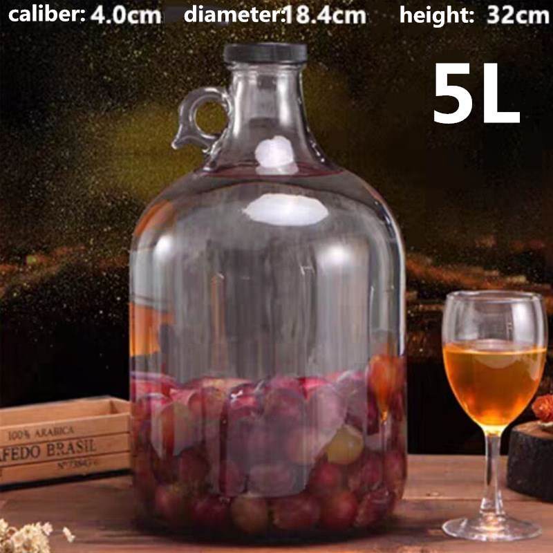 Empty California Style Beer Growler Glass Wine Bottle with Swing Top and Handle 0.5L,1L,2L,3L,4L,5L