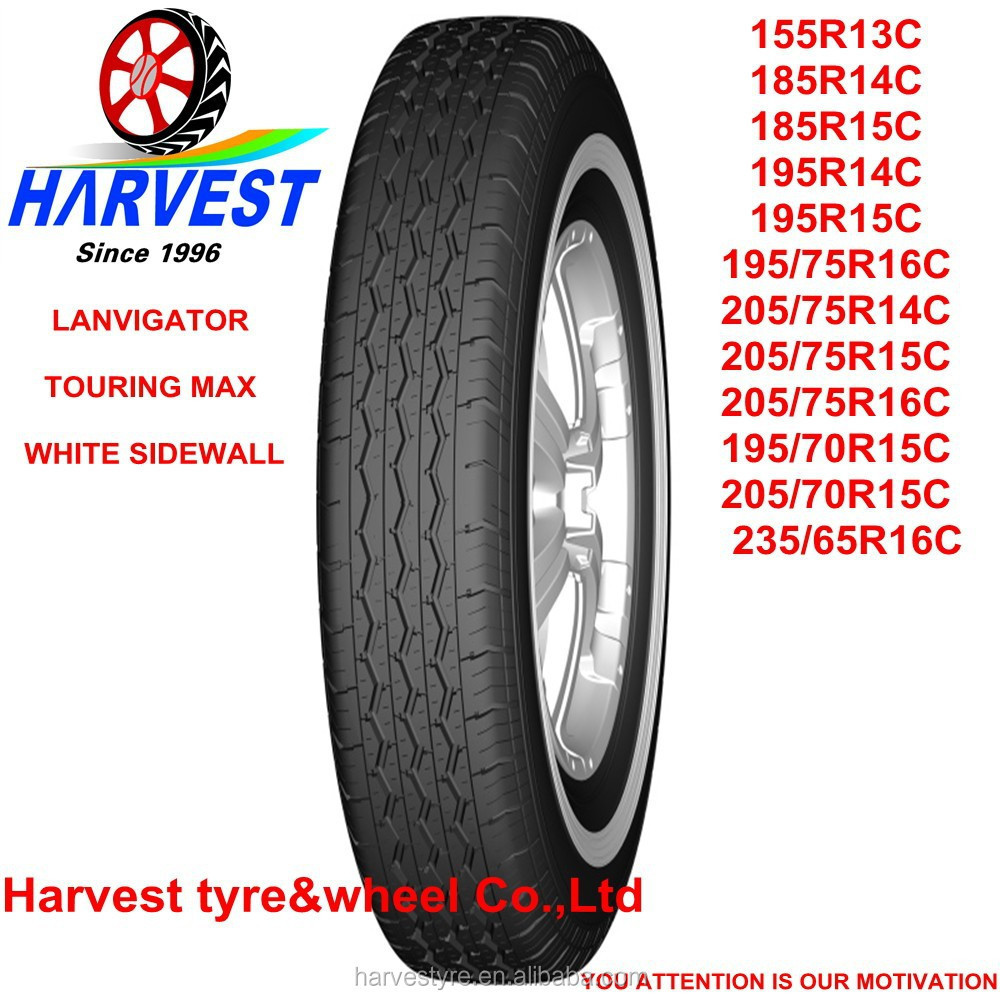 Chinese famous brand Linglong, Lanvigator brand white sidewall tire 185R14C 185R15C 195R14C 195R15C for South Africa Zimbabwe