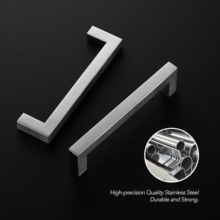 Free Sample Drawer Cabinet Stainless Steel Pull Square Handles Gold Brushed Nickel Cupboard Door Handles