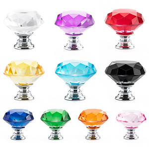 30mm Kitchen Crystal Drawer Knobs Furniture Cabinet Pull Handles Door Crystal Knobs