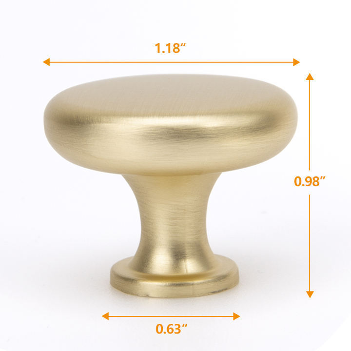 Modern Solid Brass Knobs Shoe Cabinets Handles And Pulls Brushed Gold Square Knob For Dresser Drawer