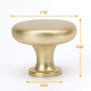 Modern Solid Brass Knobs Shoe Cabinets Handles And Pulls Brushed Gold Square Knob For Dresser Drawer