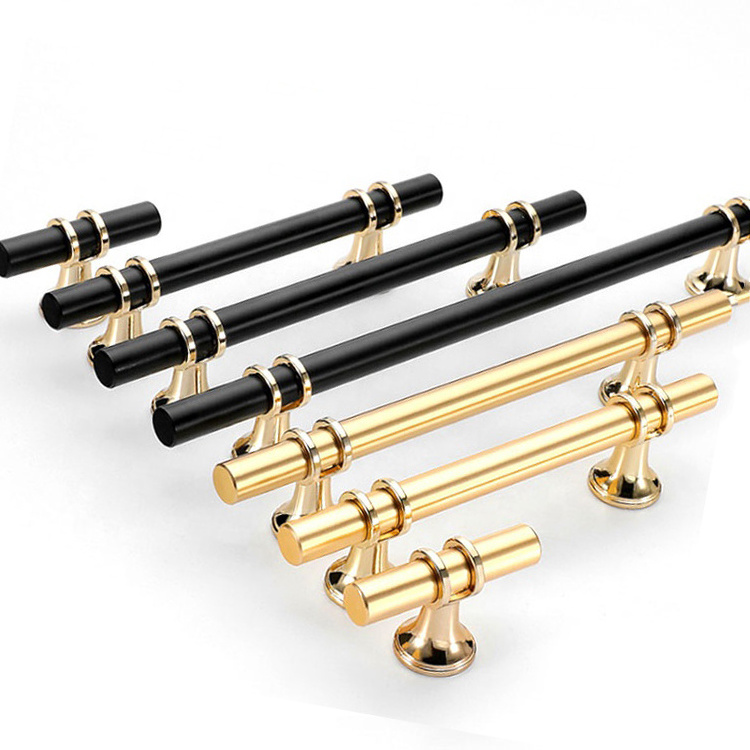 Luxury Metal Modern Wardrobe Kitchen Cabinet Handles Cabinet Handle Black Gold Cabinet Drawer Pulls