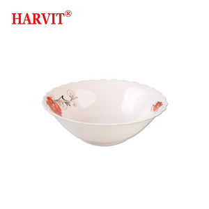 Small table decoration bowl white ceramic cut edge salad bowls