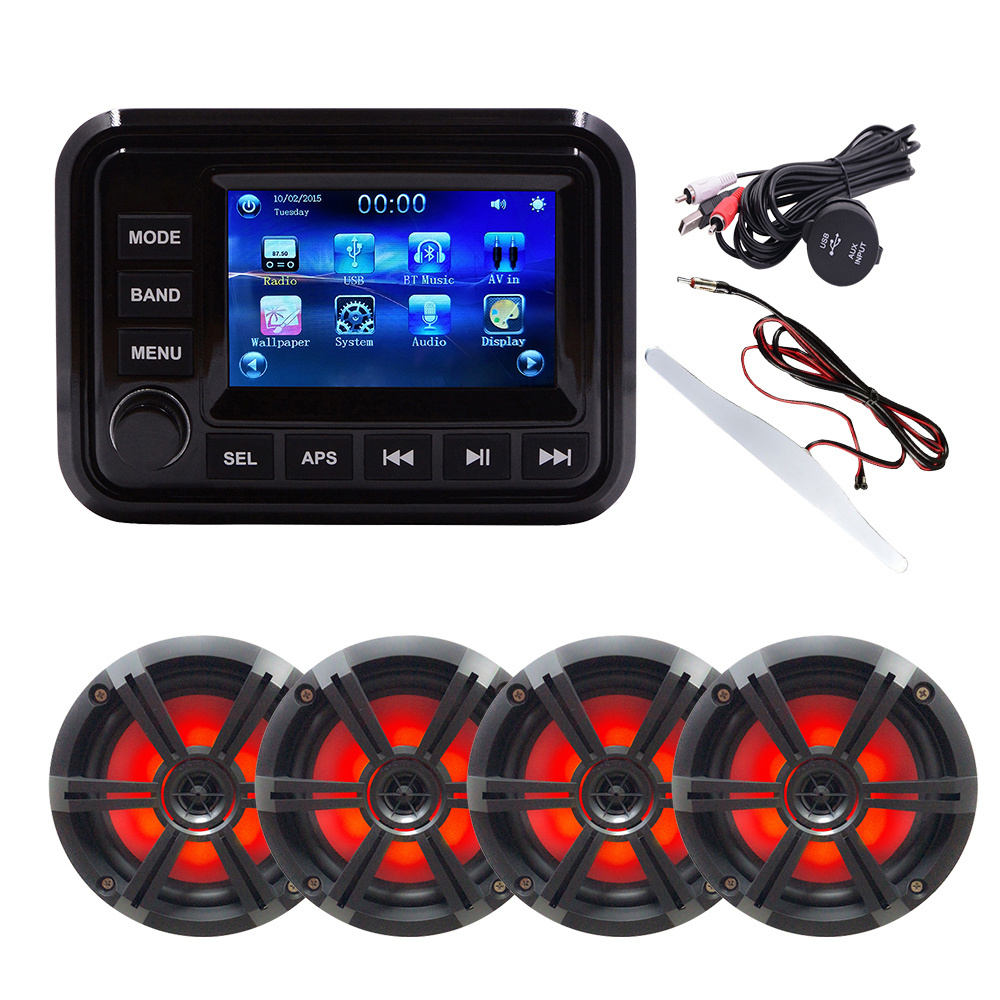 Hot-selling combination marine audio set, H-303A MP5 player with 2 pairs of 6.5-inch full-tone speakers