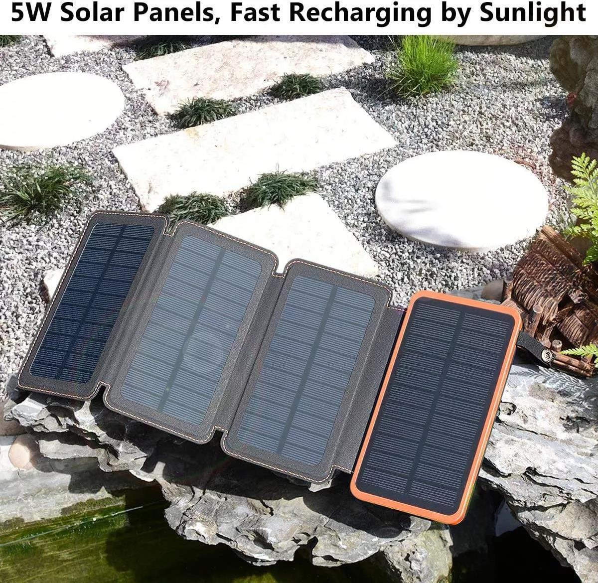 Portable Solar Charger Panel Powerbank 30000Mah Waterproof Solar Power Bank Dual Usb