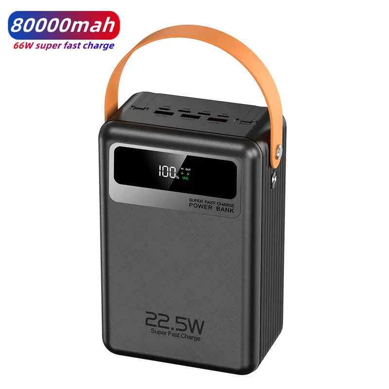 Large Capacity Outdoor Travel 30000mAh 60000mAh 80000mAh Portable Charger Mobile 50000mAh Powerbank 20000mAh Power Bank