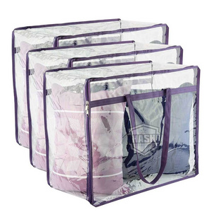 PVC Plastic Custom Quilt Bag Bedding Packaging Bag Clear Ecofriendly Blanket Quilt Travel Storage Bag