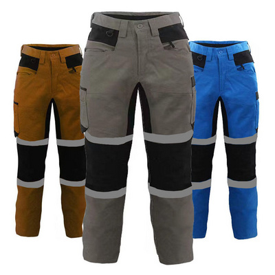 Hi Vis Construction Safety Pants Construction Reflective Visibility Safety Work Pants Lightweight Reflective Tape Safety Pants